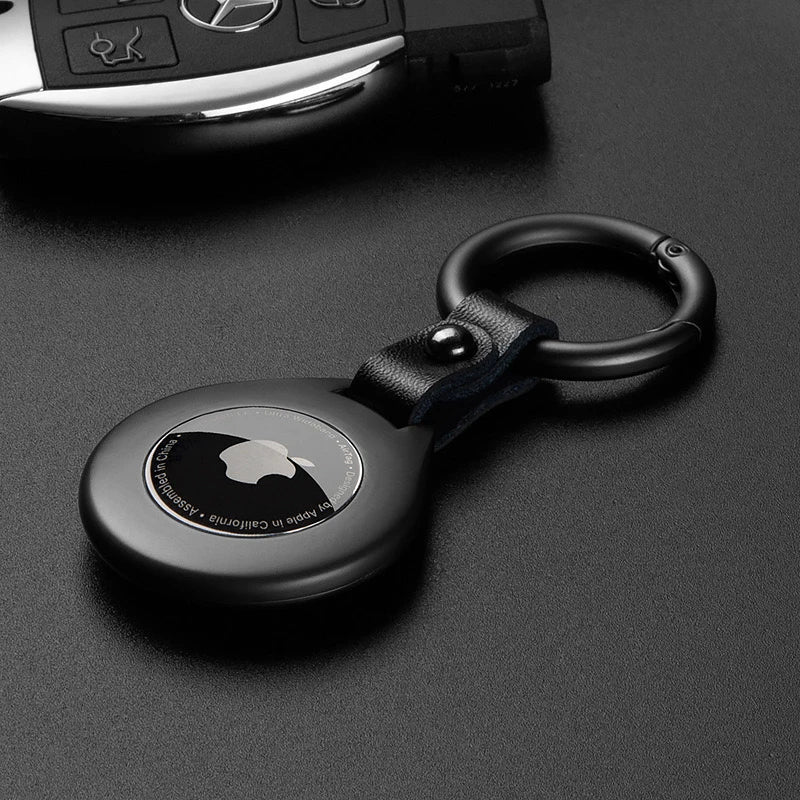 Premium Leather Airtag Phone Case with Metal Clip