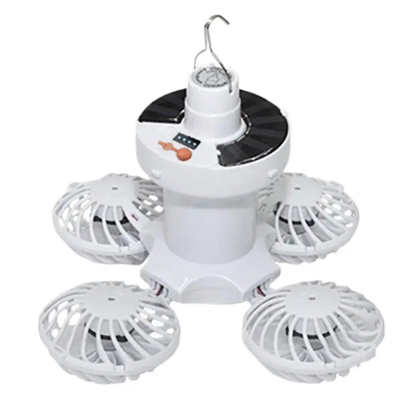 Compact Solar Powered Camping Light with Fan - Fesara