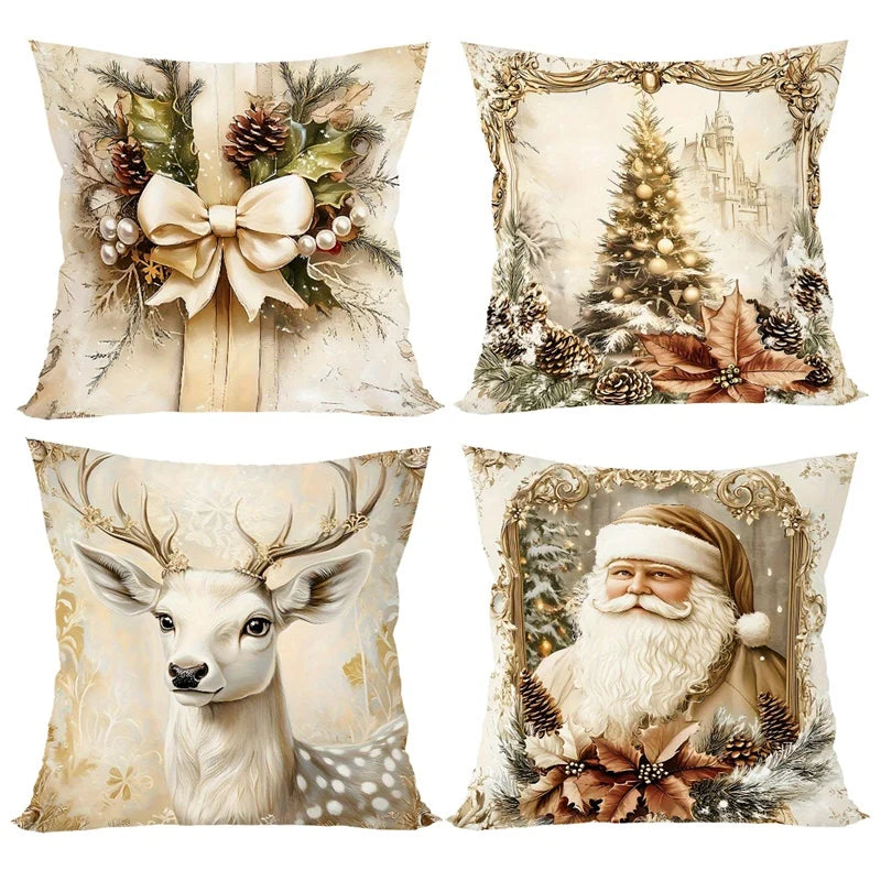Christmas Decorative Pillow Covers Set of 4 - Fesara