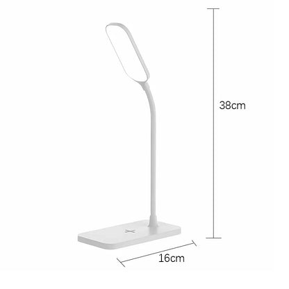 Sleek LED Desk Lamp with Wireless Charging & USB