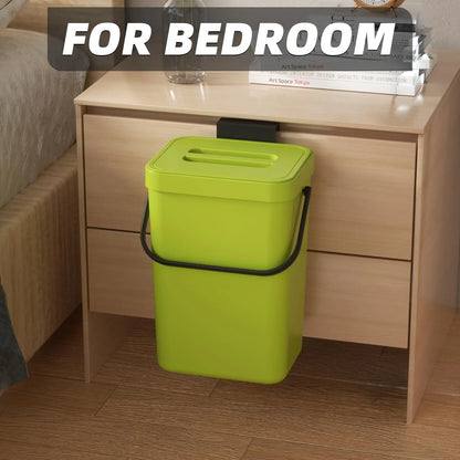 Small Space Saving Hanging Trash Can with Lid