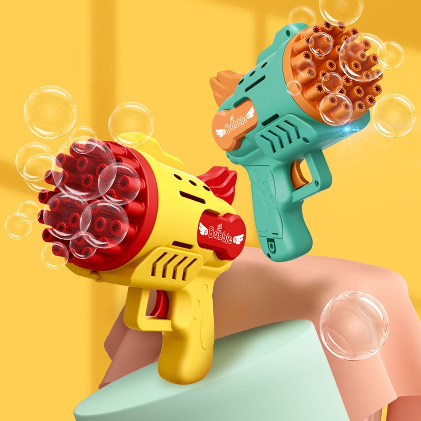 Colorful LED Bubble Blaster Gun