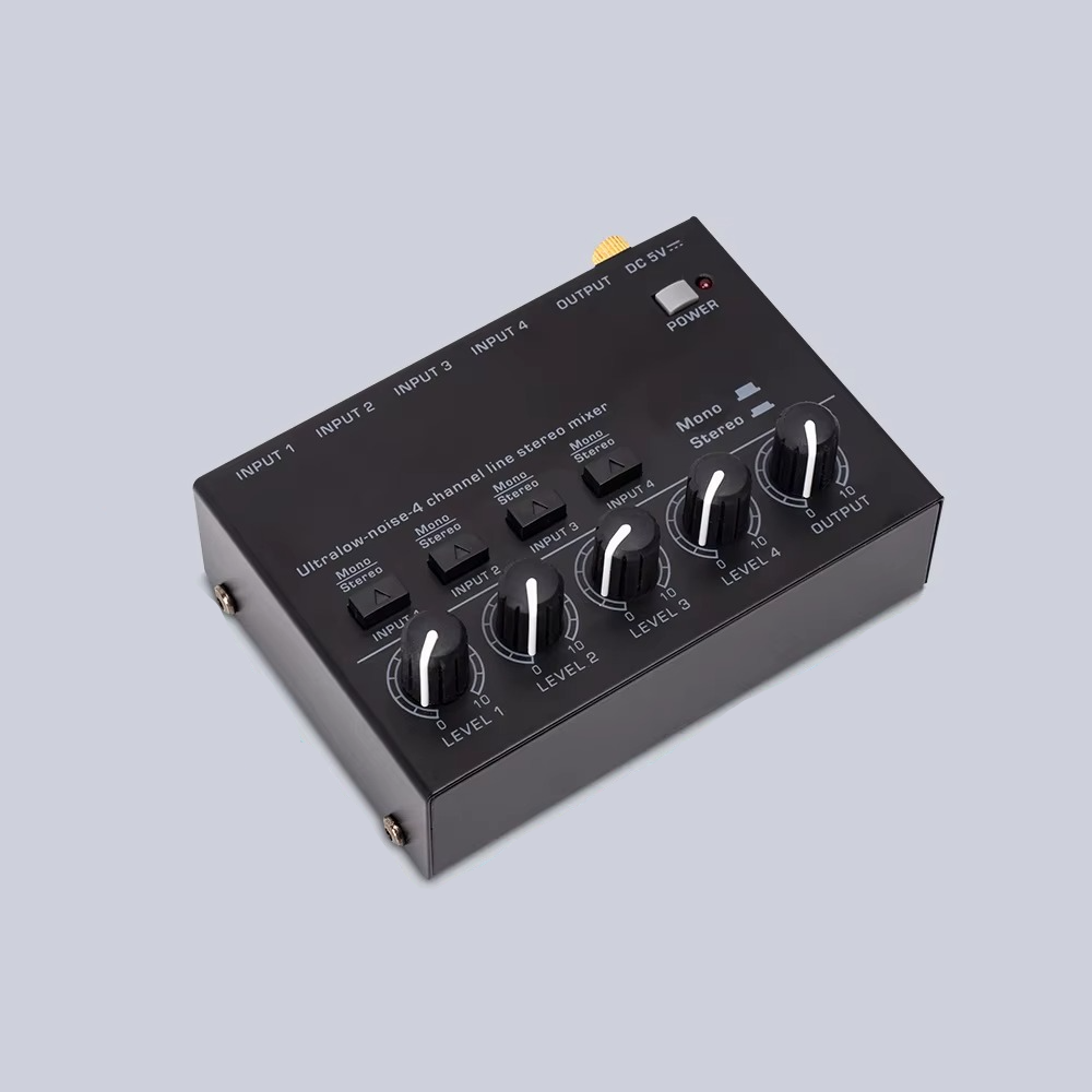 Portable 4-Channel Mini Audio Mixer with RCA Output - Fesara