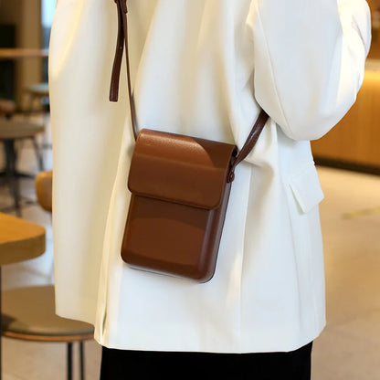 Simple Mini Faux Leather Cross Body Bag