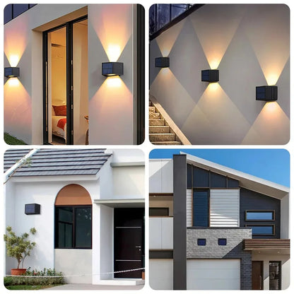 Outdoor Solar Wall Lamp Adjustable Bright Light