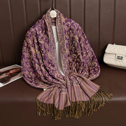 Soft Women's Cashmere Scarf Luxury Warm Print