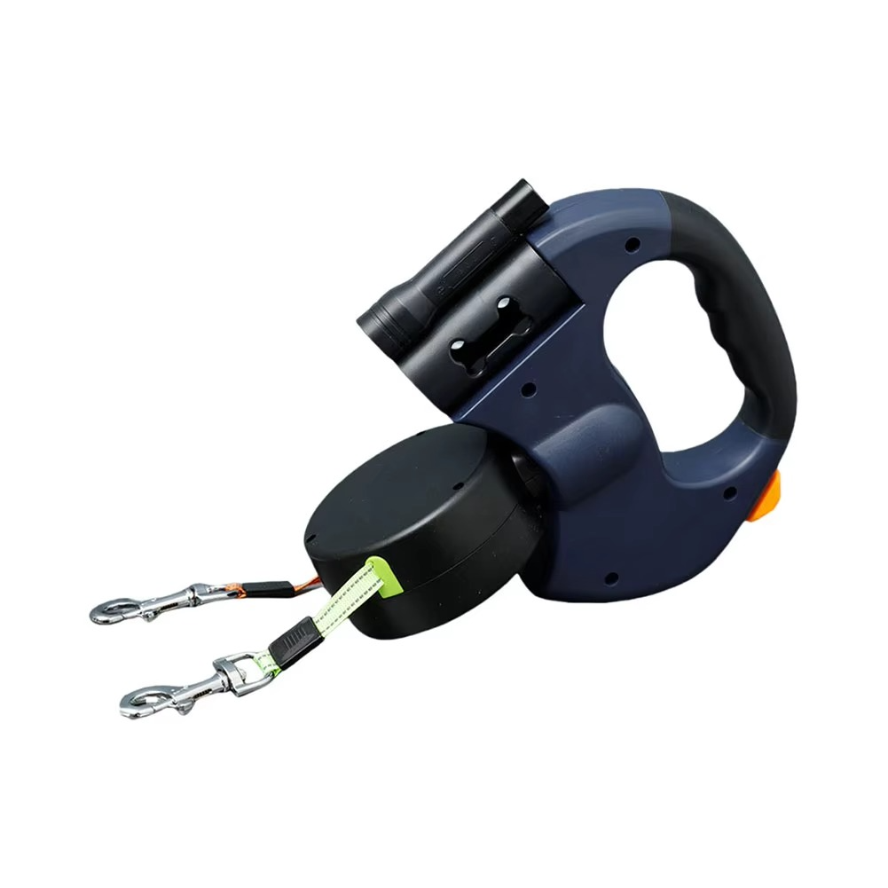 Durable Dual Dog Leash with LED Night Light - Fesara