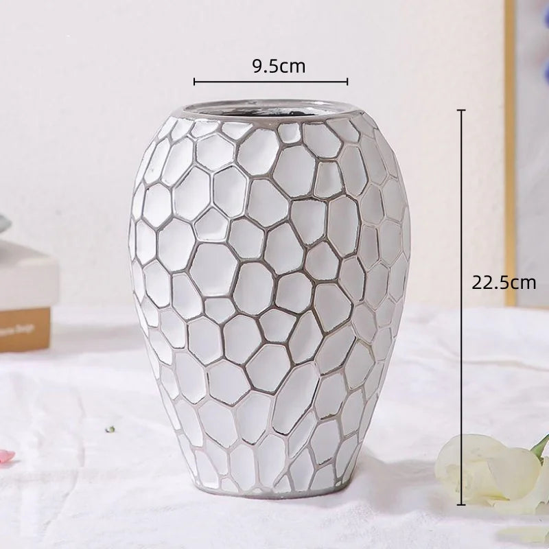 Elegant Gold Ceramic Vase Decorative Home Accent