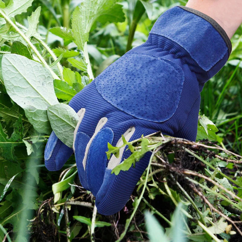 Tough Gardening Gloves with Long Leather Palm Protection - Fesara