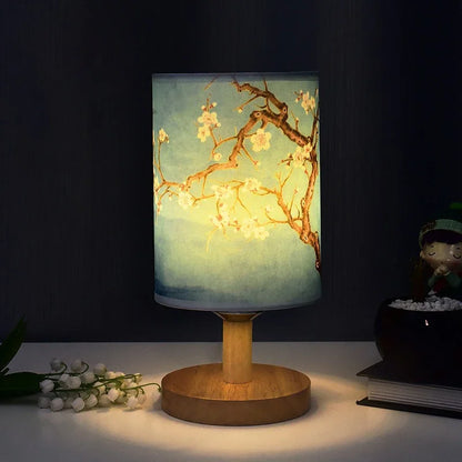 Traditional Chinese Fabric Table Lamp with Dimmable Warm Light
