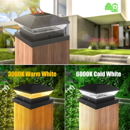 Outdoor Solar Post Lamp Adjustable Waterproof