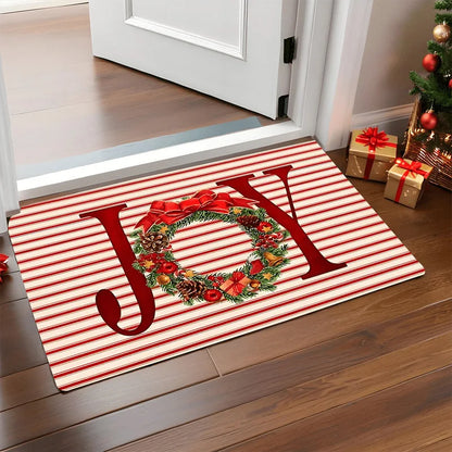 Fun Christmas Welcome Mat Santa Gingerbread Design
