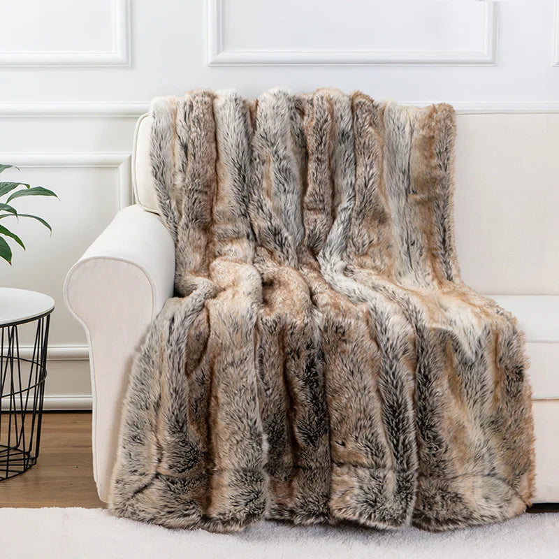 Plush Faux Fur Throw Blanket - Warm & Super Soft