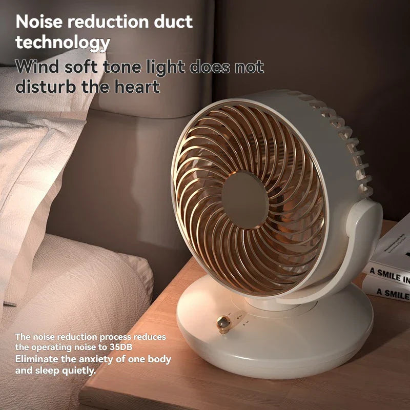 Portable USB Desk Fan with 360° Spin & 3 Speeds