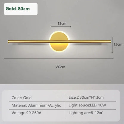 Luxury LED Wall Lamp Black Gold 3 Color