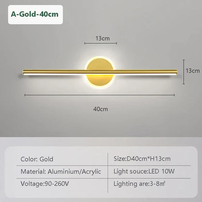 Luxury LED Wall Lamp Black Gold 3 Color