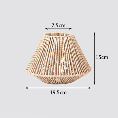 Natural Woven Pendant Light with Geometric Shade