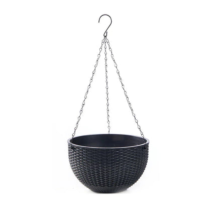 Natural Rattan Hanging Planter with Honeycomb Design