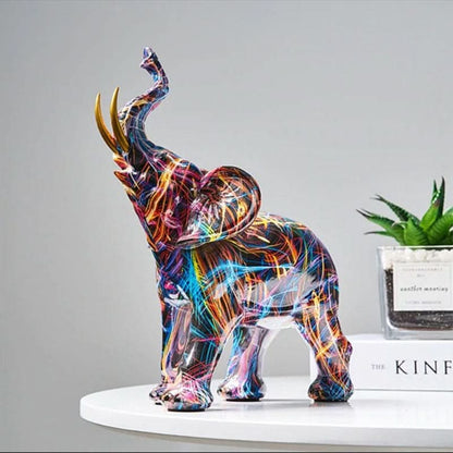 Vibrant Artistic Elephant Statue for Home Decoration - Fesara