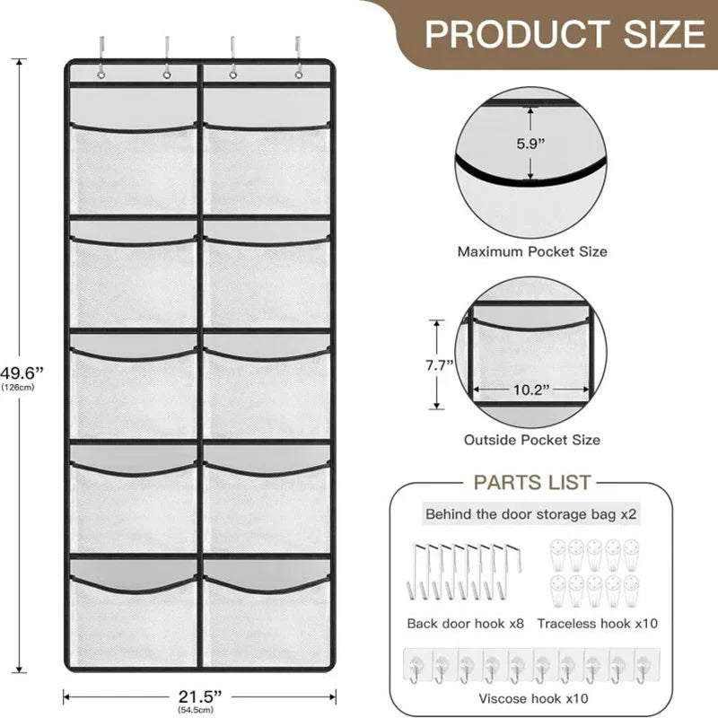 Over Door Storage Organizer with 5 Pockets