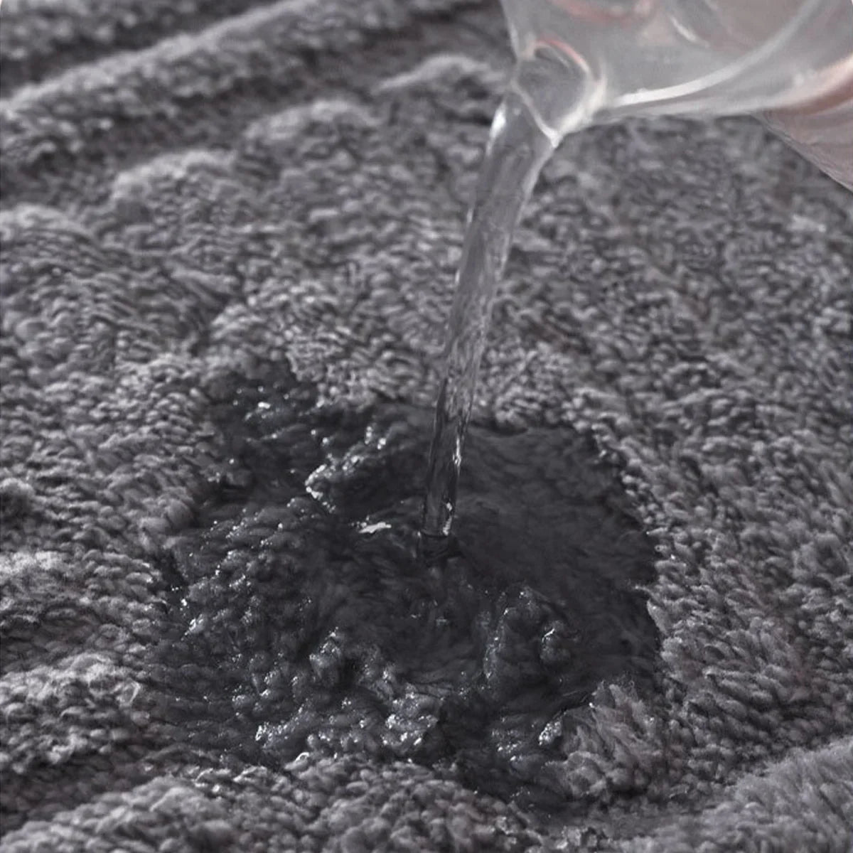 Plush Striped Anti-Slip Bathroom Mat with Gentle Absorbency