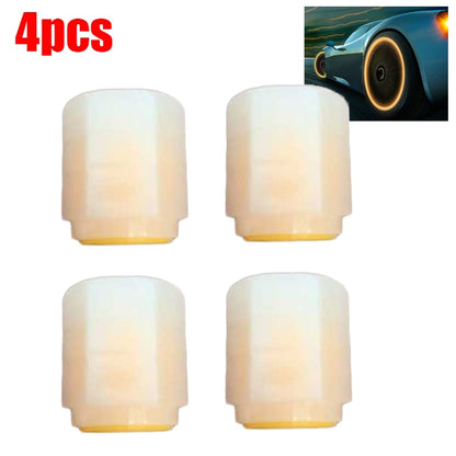 Glowing Car Tire Valve Stem Caps 4 Pack