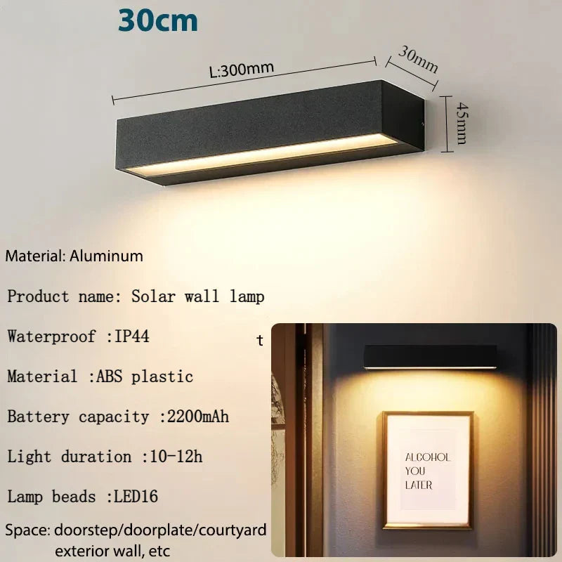 Outdoor Solar Powered Wall Lamp 16 LEDs Waterproof