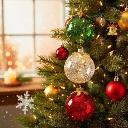Soft Glow LED Christmas Ornament with Timer
