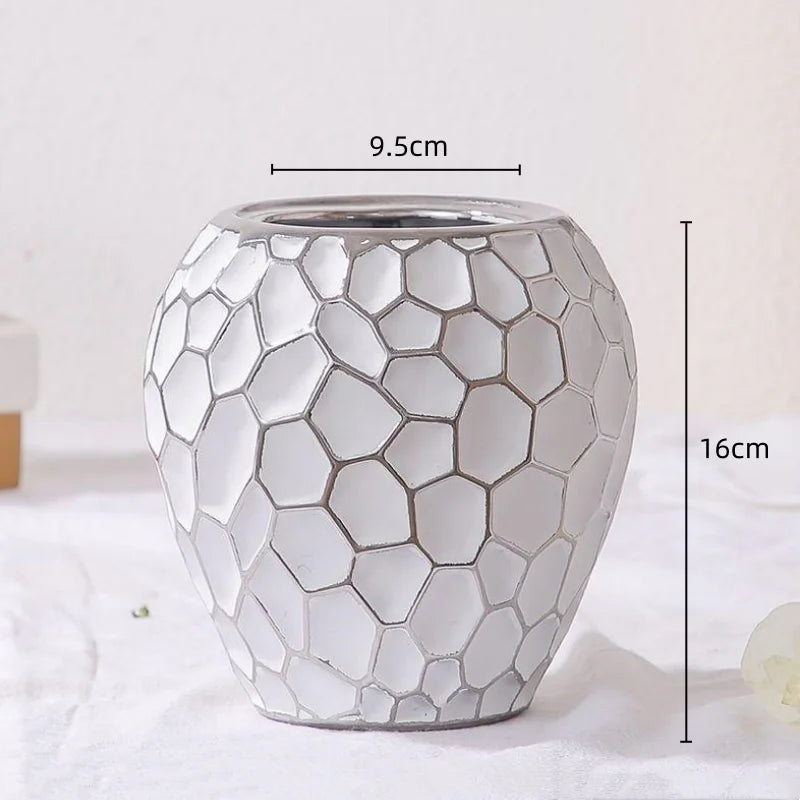 Elegant Gold Ceramic Vase Decorative Home Accent