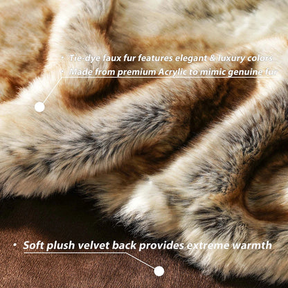 Plush Faux Fur Throw Blanket Soft and Cozy