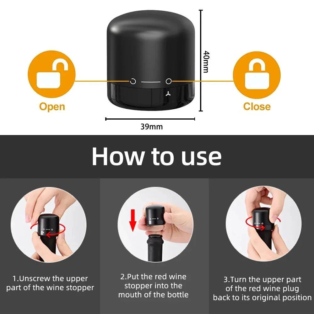 Quick 2-in-1 Wine Bottle Air Pump Opener