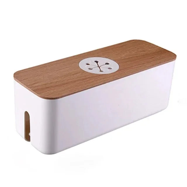 Wooden Desk Cable Organizer Box - Fesara
