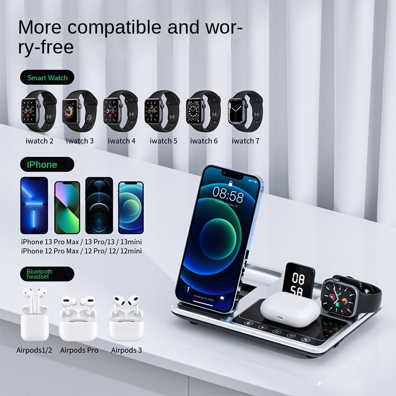 Compact Wireless Charger Digital ClockDock