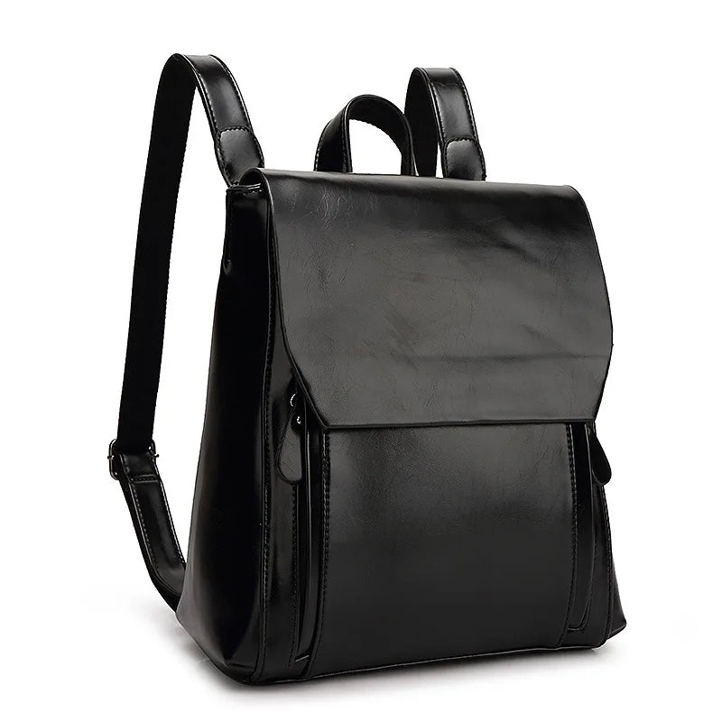 Stylish PU Leather Laptop Backpack - Comfortable & Durable