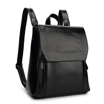 Stylish PU Leather Laptop Backpack - Comfortable & Durable