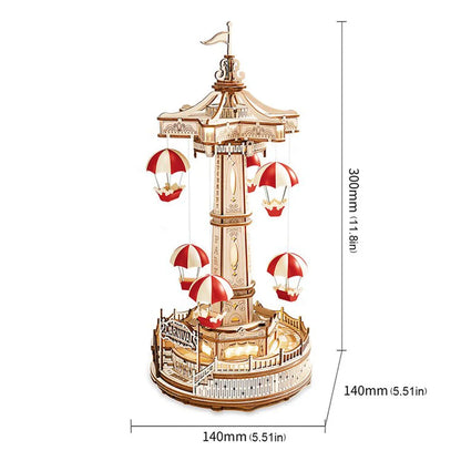 Colorful 3D Wooden Music Box Puzzle with Lights - Fesara