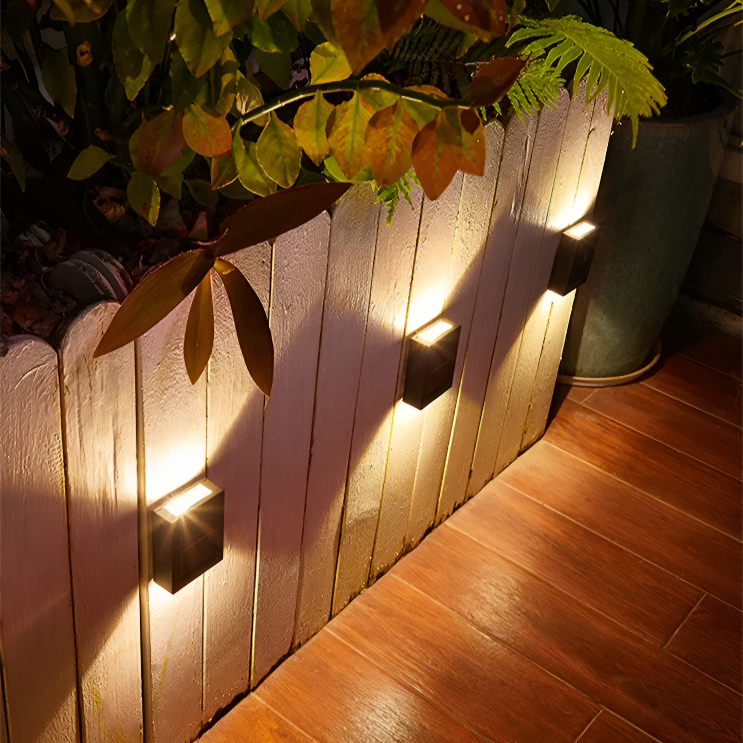 Outdoor Solar Powered Lamp Waterproof Black LED