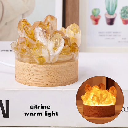 Natural Stone Crystal Table Lamp - Fesara