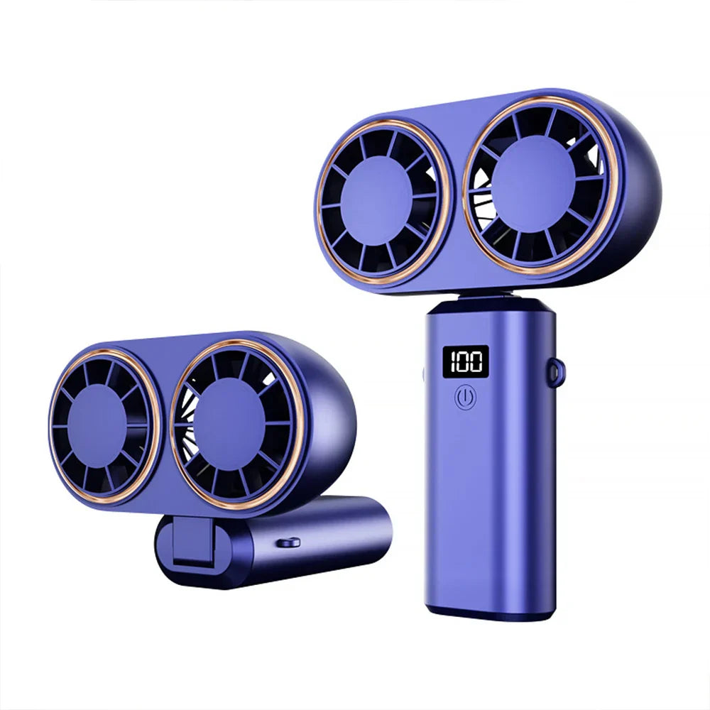 Portable Rechargeable Handheld Fan with Digital Screen