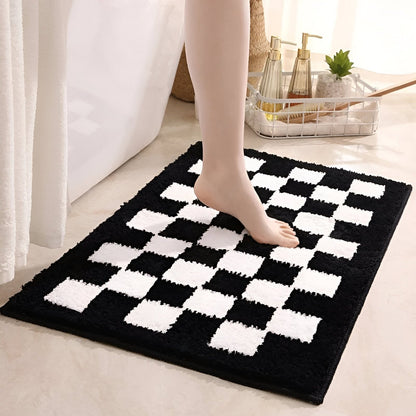 Soft Checker Pattern Bathroom Mat - Fesara