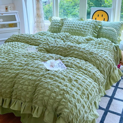 Soft Ruffled Bedroom Duvet Cover Set