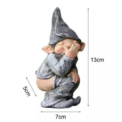 Comical Garden Gnome Statue Resin Decor