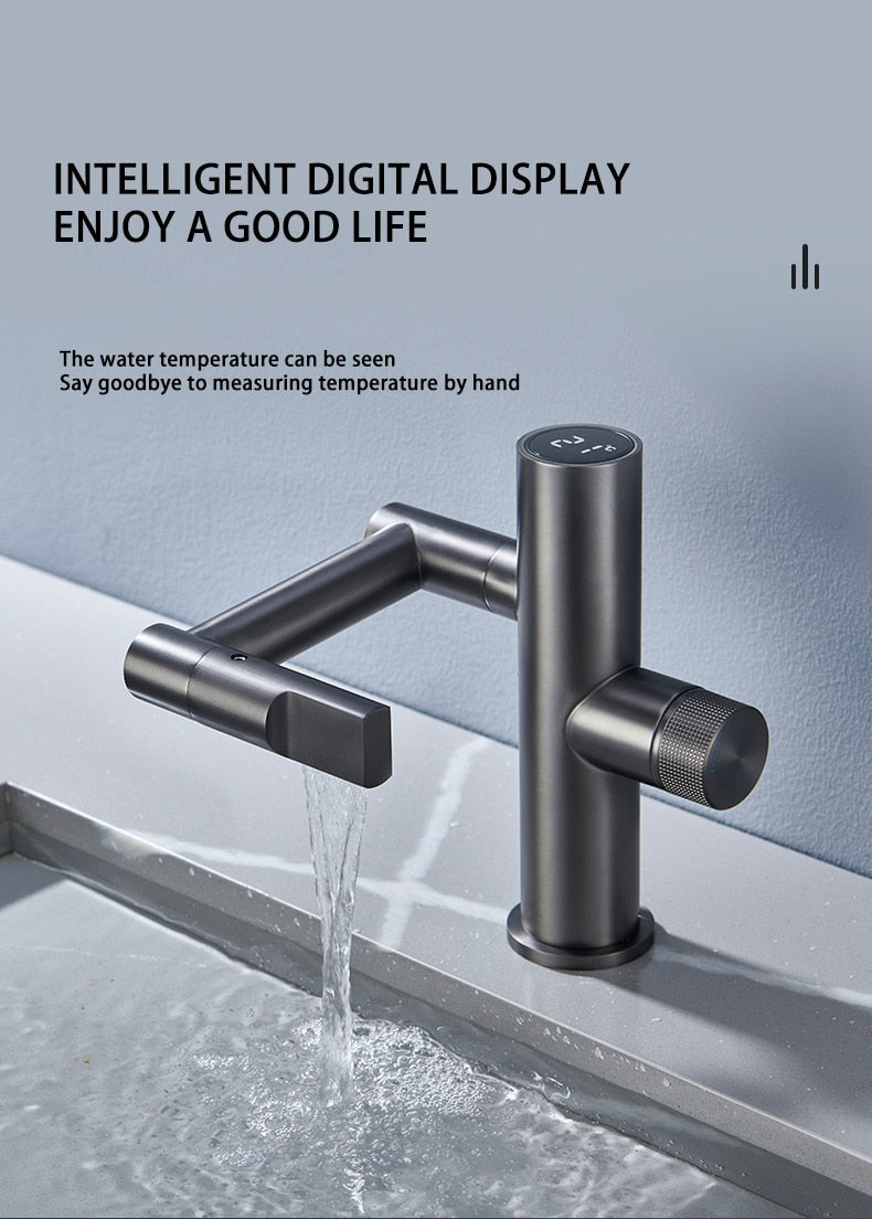 Contemporary Automatic Rotating Waterfall Kitchen Faucet