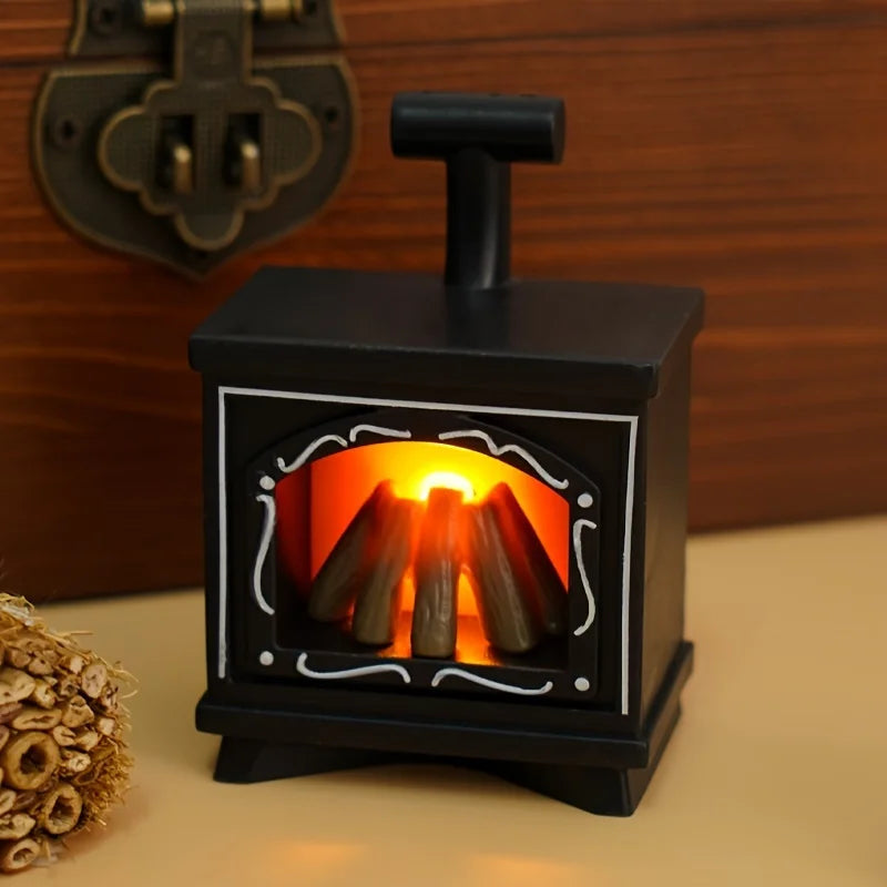 Small LED Dollhouse Fireplace Decor 1:12 Scale - Fesara