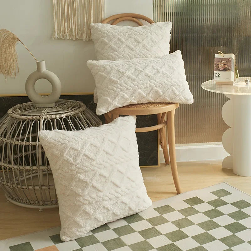Soft Geometric Pattern Throw Pillow Cover - Fesara