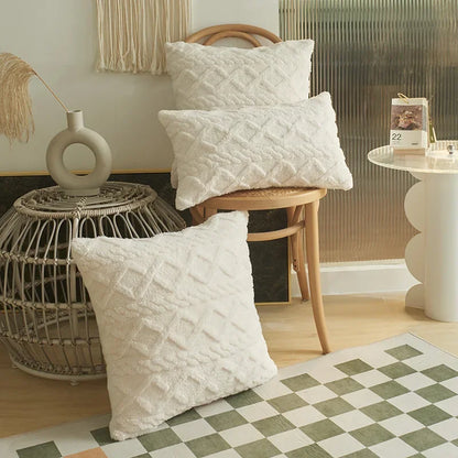 Soft Geometric Pattern Throw Pillow Cover - Fesara