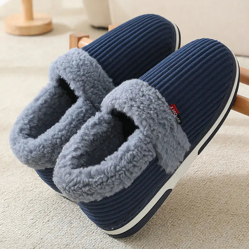 Cozy Couple's Fuzzy Slippers with Arch Support