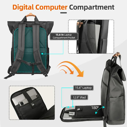 Practical Men's Laptop Backpack with USB and Waterproof Design