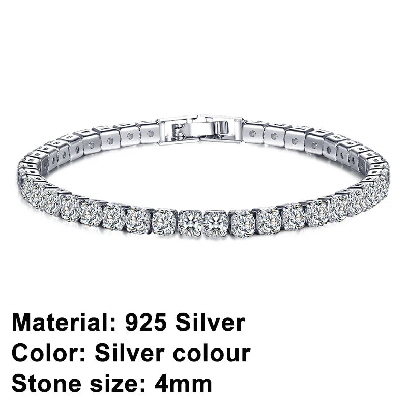 Luxury Silver Tennis Bracelet with Modern Style