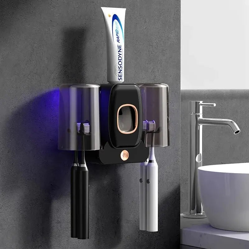 Easy Install UV Toothbrush Sanitizer with Auto Dispenser - Fesara